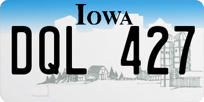 IA license plate DQL427
