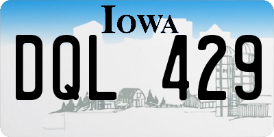 IA license plate DQL429
