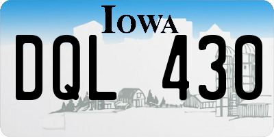 IA license plate DQL430