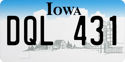 IA license plate DQL431