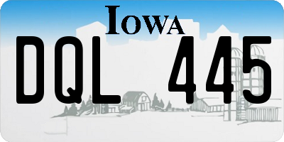 IA license plate DQL445