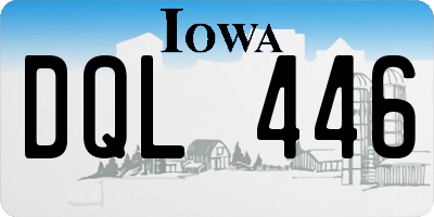 IA license plate DQL446