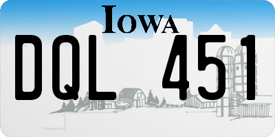 IA license plate DQL451