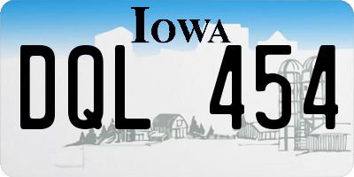 IA license plate DQL454