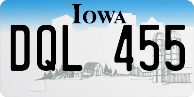 IA license plate DQL455
