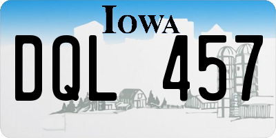 IA license plate DQL457