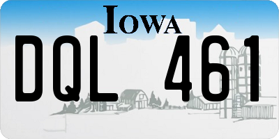 IA license plate DQL461