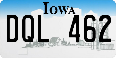 IA license plate DQL462