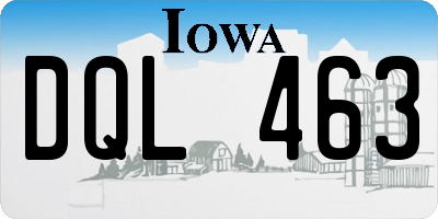 IA license plate DQL463