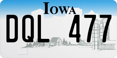 IA license plate DQL477