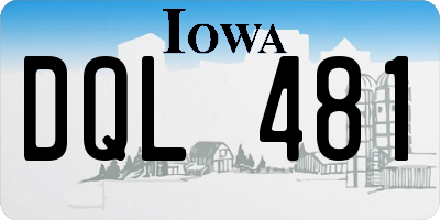 IA license plate DQL481