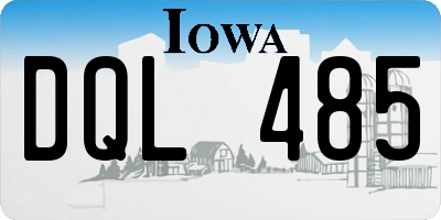 IA license plate DQL485