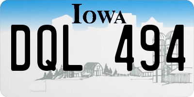 IA license plate DQL494