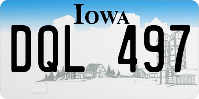 IA license plate DQL497