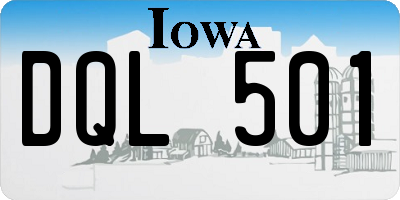 IA license plate DQL501