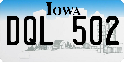 IA license plate DQL502
