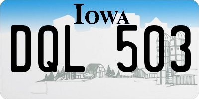 IA license plate DQL503