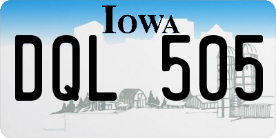 IA license plate DQL505