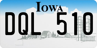 IA license plate DQL510