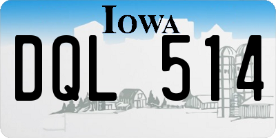 IA license plate DQL514