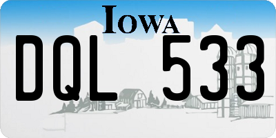 IA license plate DQL533