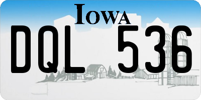 IA license plate DQL536