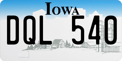 IA license plate DQL540