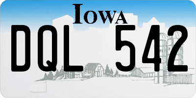 IA license plate DQL542