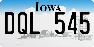IA license plate DQL545