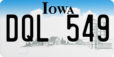 IA license plate DQL549