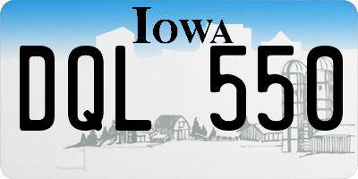 IA license plate DQL550