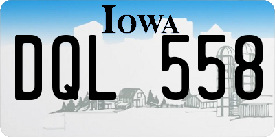 IA license plate DQL558