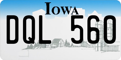 IA license plate DQL560