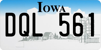IA license plate DQL561
