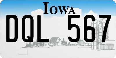 IA license plate DQL567
