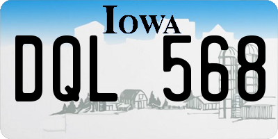 IA license plate DQL568