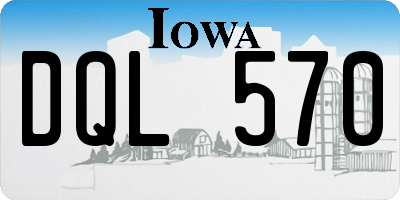 IA license plate DQL570