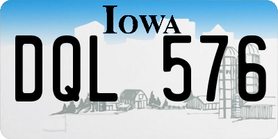 IA license plate DQL576