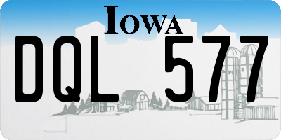 IA license plate DQL577