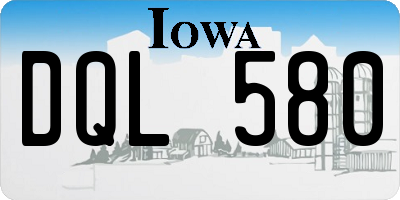 IA license plate DQL580
