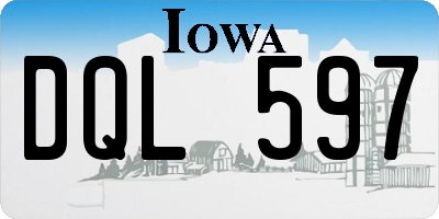 IA license plate DQL597