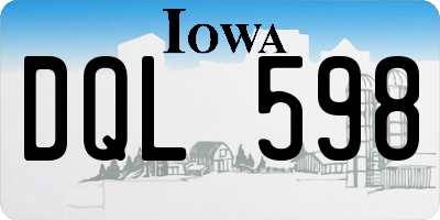 IA license plate DQL598