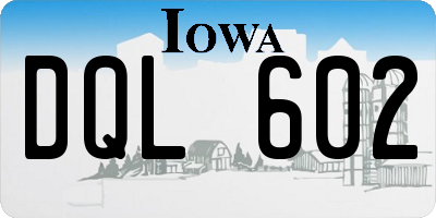 IA license plate DQL602