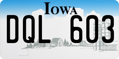 IA license plate DQL603