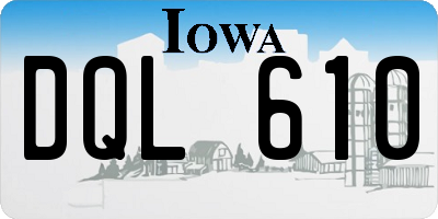 IA license plate DQL610