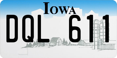 IA license plate DQL611