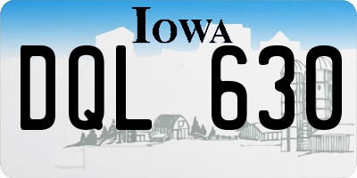 IA license plate DQL630