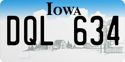 IA license plate DQL634