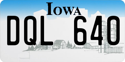 IA license plate DQL640