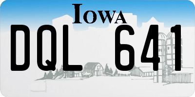 IA license plate DQL641